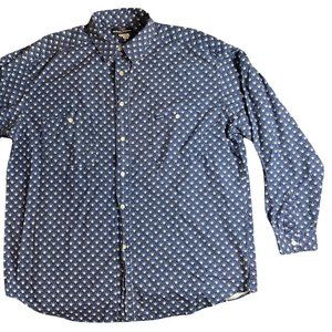 Vintage 90's Guess by Georges Marciano Blue Button Up Mens Shirt